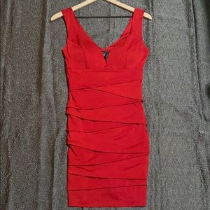 Windsor Red Ruched Cocktail Dress